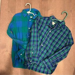JCrew Crewcuts Bundle of Two 2 Boys Button down plaid shirts, size 8